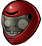 The unused head, featuring the Zombie Bobsled Team Member wearing a helmet