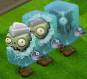All of Ice Block Zombie's degrades: second degrade, (far left) first degrade, (middle) and Spawned degrade (far right)