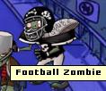 The zombie is listed as Football Zombie at the seed selection screen