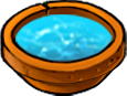 A water-filled pot