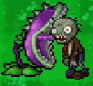 A Chomper grabbing a zombie in the Nintendo DS version