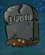 A grave that says "EXPIRED"