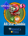 The player receiving All-Star Zombie from a Premium Pack