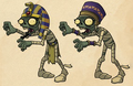 Concept art of Egyptian-like Zombies (probably the male and female variants of the Pharaoh Zombie)