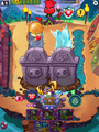 Two gigantic gravestones due to the visual bug (Mixed-Up Gravedigger's gravestone is hidden from view)