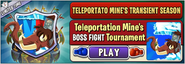 Zombot Tuskmaster 10,000 BC in an advertisement for Teleportato Mine's BOSS FIGHT Tournament in Arena (Teleportato Mine's Transient Season)
