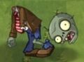 Basic Zombie losing his head and falling to the back
