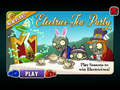 March Hare Zombie next to Cheshire Cat Imp and Mad Hatter Imp on an in-game advertisement for Electrici-tea's Shocking Season Arena event