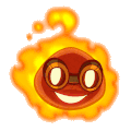 Solar Flare's head on fire (animated)