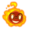 Solar Flare's head on fire (animated)