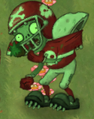 A fainted All-Star Zombie standing on top of flowers