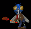 Fly Zombie holding a fly swatter