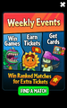 An advertisement for the Weekly Event