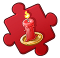 Red Candle Puzzle Piece