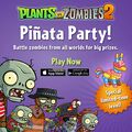 An advertisement for Piñata Party posted on the Plants vs. Zombies Facebook page
