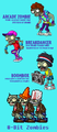 Arcade Zombie, along with Breakdancer Zombie, Boombox Zombie, and 8-Bit Zombies