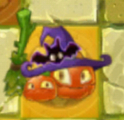 Pumpkin Witch on a Gold Tile