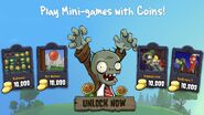 Zombie appears in promotional mini games pop up on iPad version