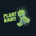 A neon green colored Zombie with the phrase “Plant Bad!!” in the Plants vs. Zombies Style Guide