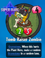 The player receiving Tomb Raiser Zombie from a Premium Pack