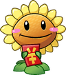 Sunflower (blushing and holding Chinese card)