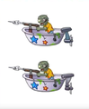 Harpoon Gun Zombie with two different designs for his motor