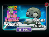 Big Brainz Zombie in an advertisement