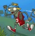 Pole Vaulting Zombie in the new main menu in the current versions of Plants vs. Zombies FREE
