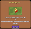 Fire Peashooter when bought