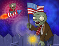 Independence Day Flag Zombie next to Independence Day Imp