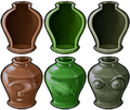 The three vases with the unused zombie vase