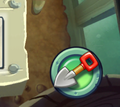 Shovel in Zen Garden, used to dig up plants but removes boost