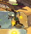 A Torch Juggler Zombie about to throw his torch