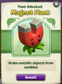 The player got the Magnet Plant