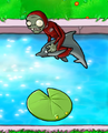 A Dolphin Rider Zombie jumping over a Lily Pad