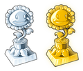 Gold and Silver Sunflower Trophies