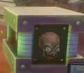 Zomboss' face on a box summoned by Boss Mode