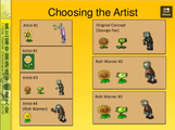 A picture showing some concept art for the game. Note a yellow Marigold, a Peashooter with back leaves of a Repeater, and a Sunflower with a slightly different smile.