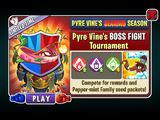 Zombot Tuskmaster 10,000 BC in an advertisement for Pyre Vine's BOSS FIGHT Tournament in Arena (Pyre Vine's Searing Season)
