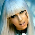 Lady Gaga as seen in the "Poker Face" music video.