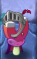 Magnet-shroom attracting an intact knight helm