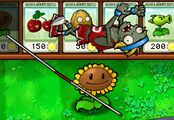 A Pole Vaulting Zombie vaulting over a Sunflower