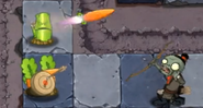 Carrot Rocket about to attack an Archer Zombie