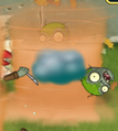 Food Fight Zombie riding on a sandstorm