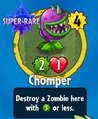 The player receiving Chomper from a Premium Pack