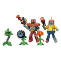 A Plumber minimate figure with Fire Pea, Shadow Flower, Toxic Chomper and Wrestling Star minimate figures
