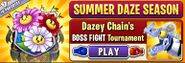 Zombot Dinotronic Mechasaur in an advertisement of Dazey Chain's BOSS FIGHT Tournament via main menu