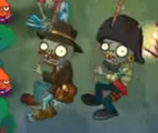 A Relic Hunter Zombie swinging with his Pirate Seas counterpart