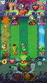 The playing field allowing a zombie mission theme to be used on the plant side