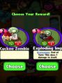 The player having the choice between Cuckoo Zombie and Exploding Imp as the prize for completing a level before update 1.2.11